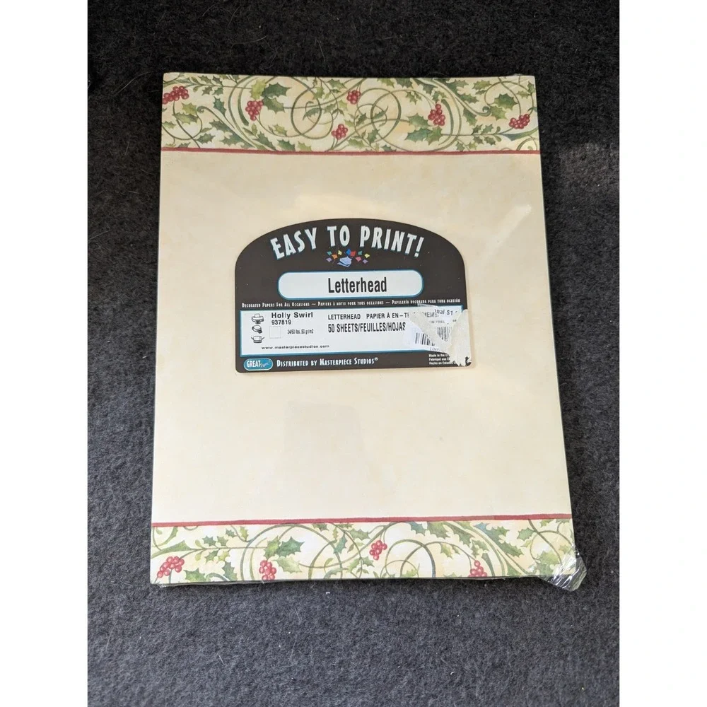 Christmas‎ Letterhead 50 Sheets Easy to Print Sealed Paper Pack